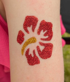 flower glitter tattoo